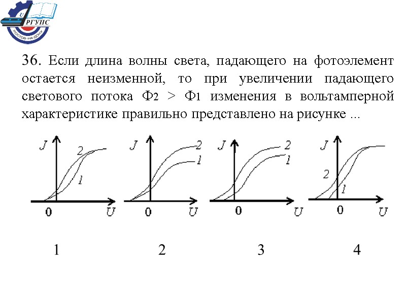 36. Если длина волны света, падающего на фотоэлемент остается неизменной, то при увеличении падающего